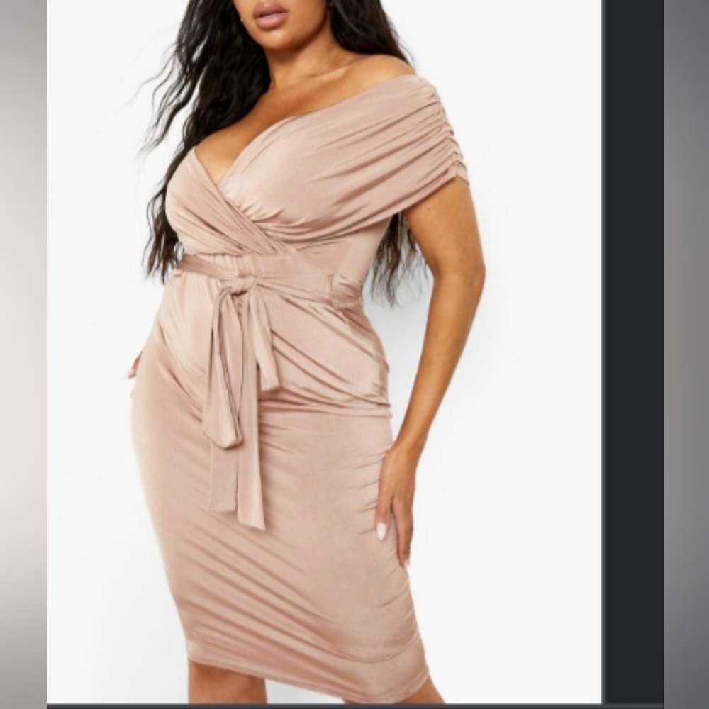 Silky feel blush colored dress